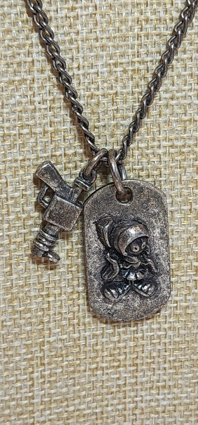 WB Marvin the Martian Dog Tag Pewter Necklace image indicator(2)