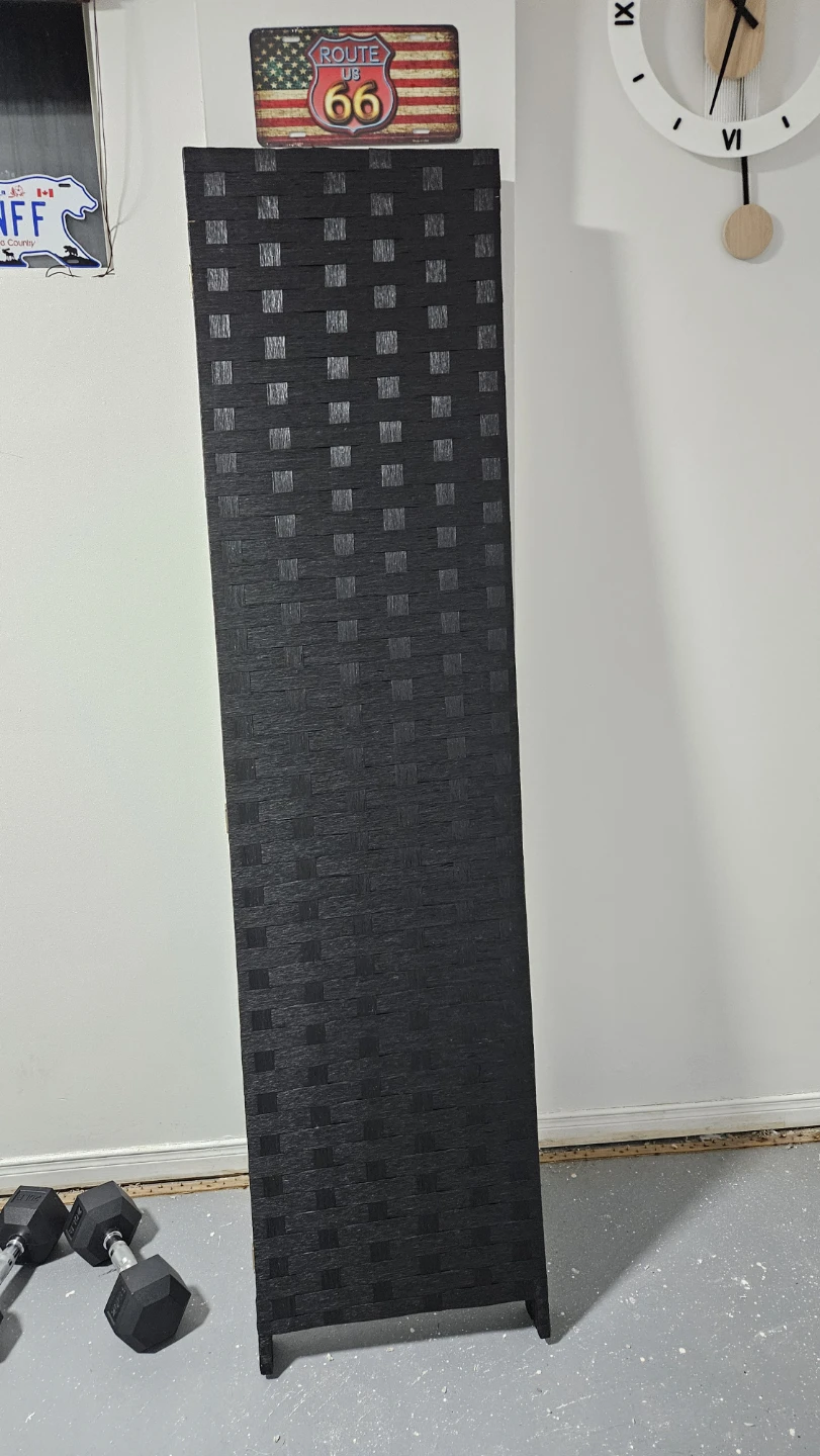 Black Woven Room Divider and Privacy screen  - 4 Panel - photo 3