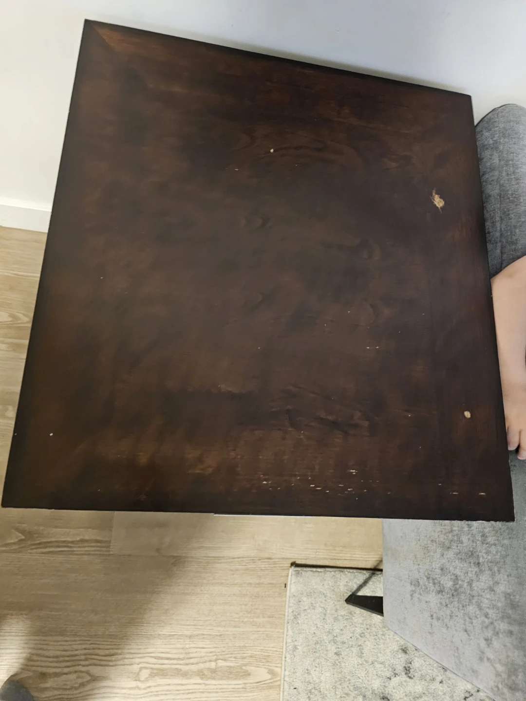 Dark Brown Wood End Table with Drawer - photo 3