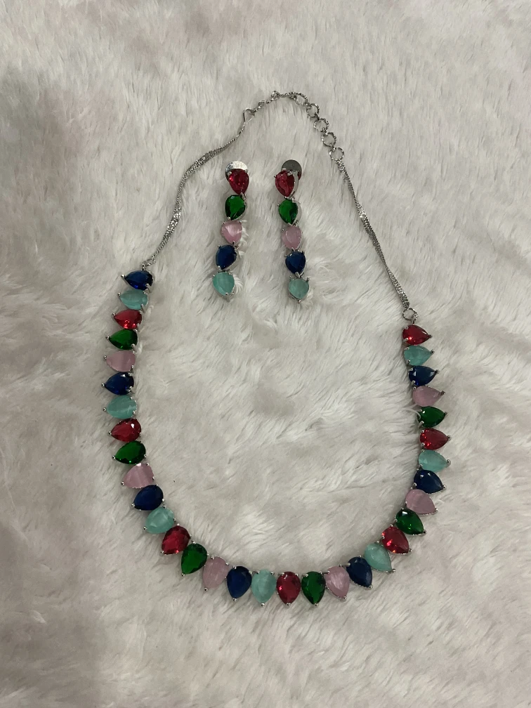 “Rainbow Elegance American Diamond Set