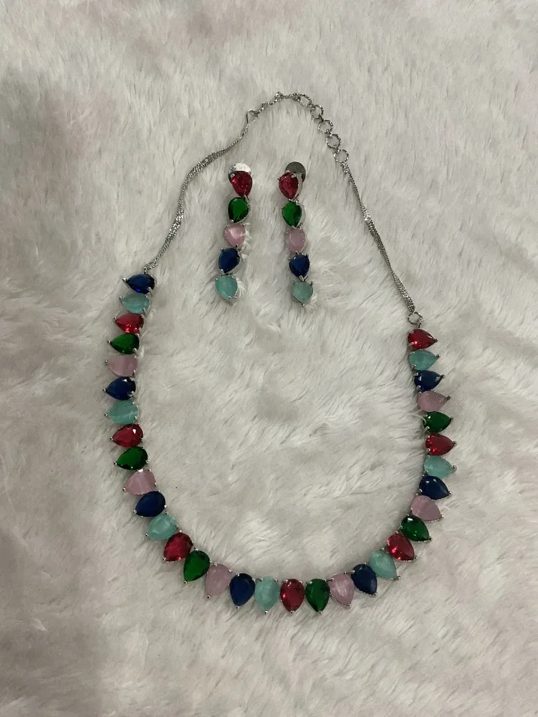 “Rainbow Elegance American Diamond Set