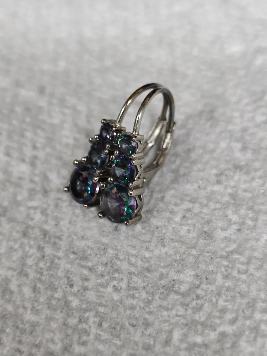 Silver 925 Drop Earrings with Mystic Topaz