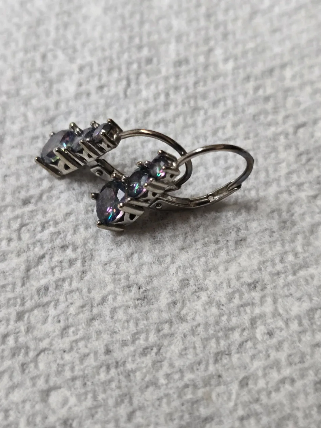 Silver 925 Drop Earrings with Mystic Topaz image indicator(4)