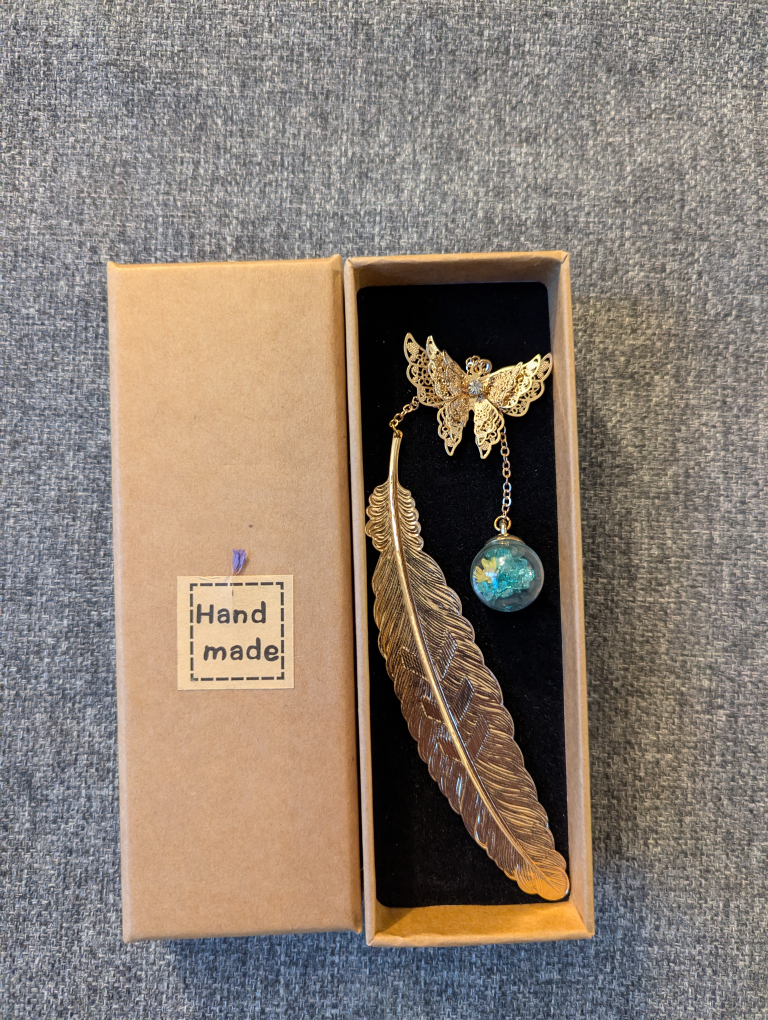 Handmade Metal Feather Bookmark