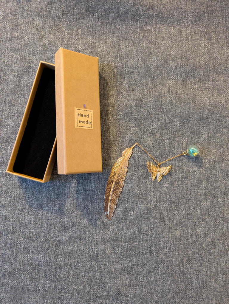 Handmade Metal Feather Bookmark - photo 2