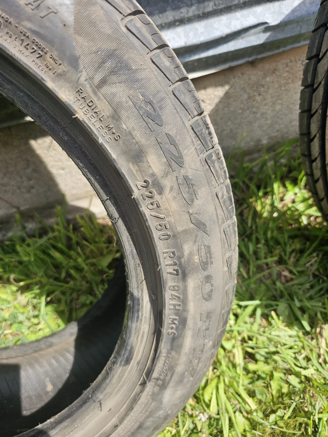 2X225/50/R17 pirelli cinturato p7 all season tires only 2