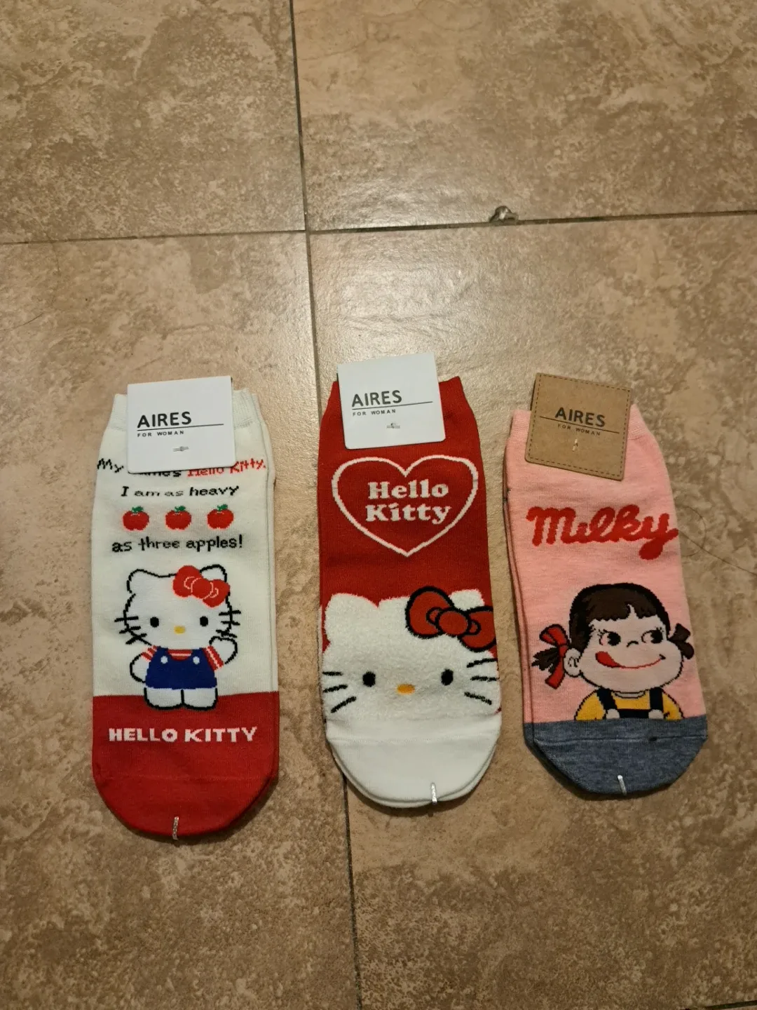 Aires Hello Kitty & Milky Socks - Set of 3