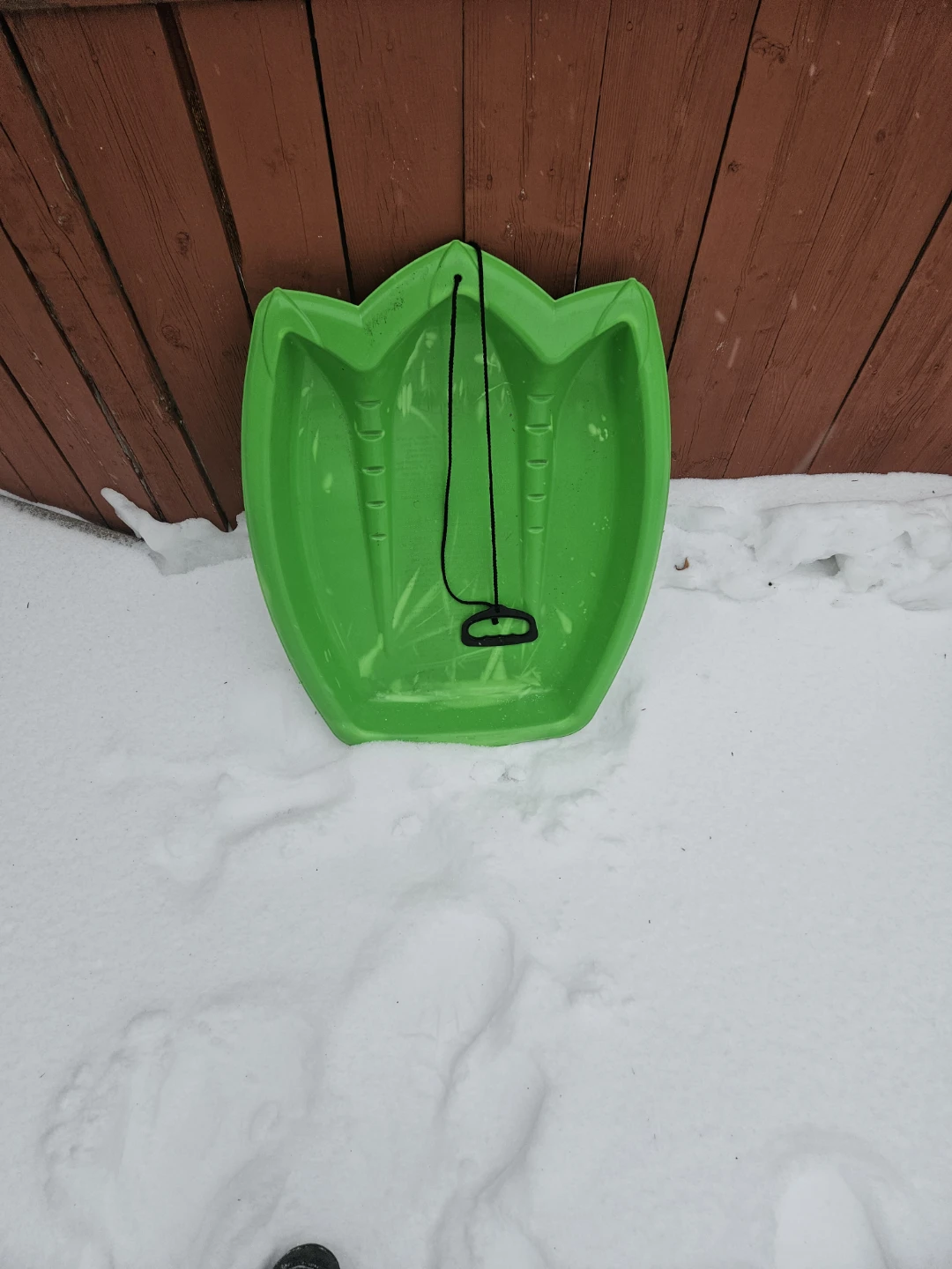 Green Plastic Snow Sled
