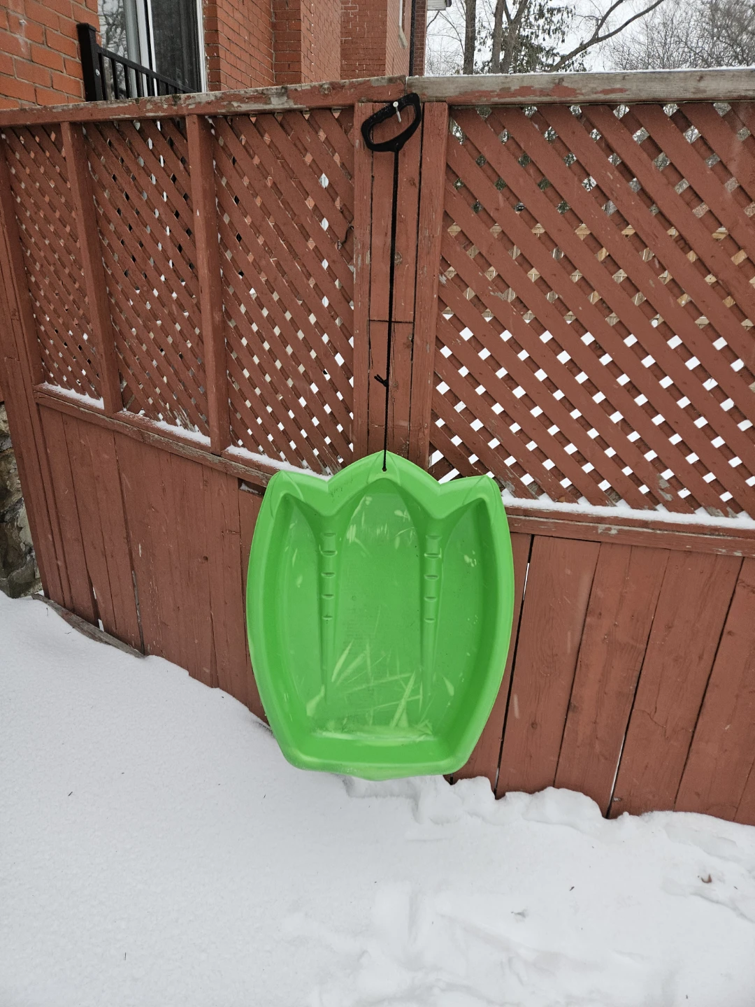 Green Plastic Snow Sled - photo 2