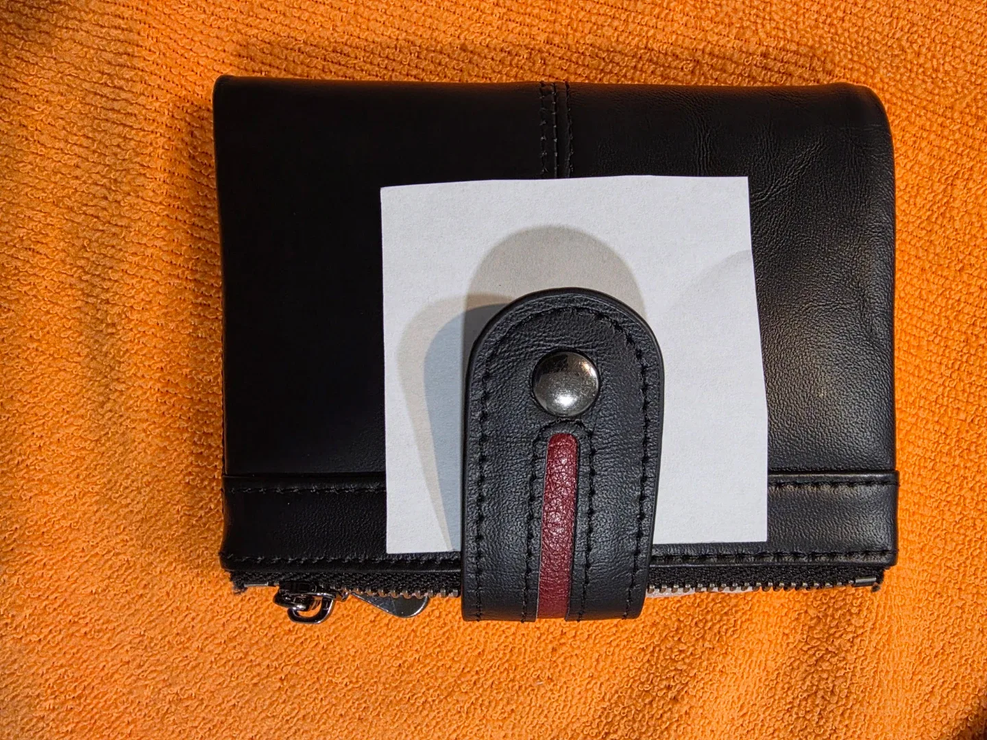 New Black Leather Bifold Wallet