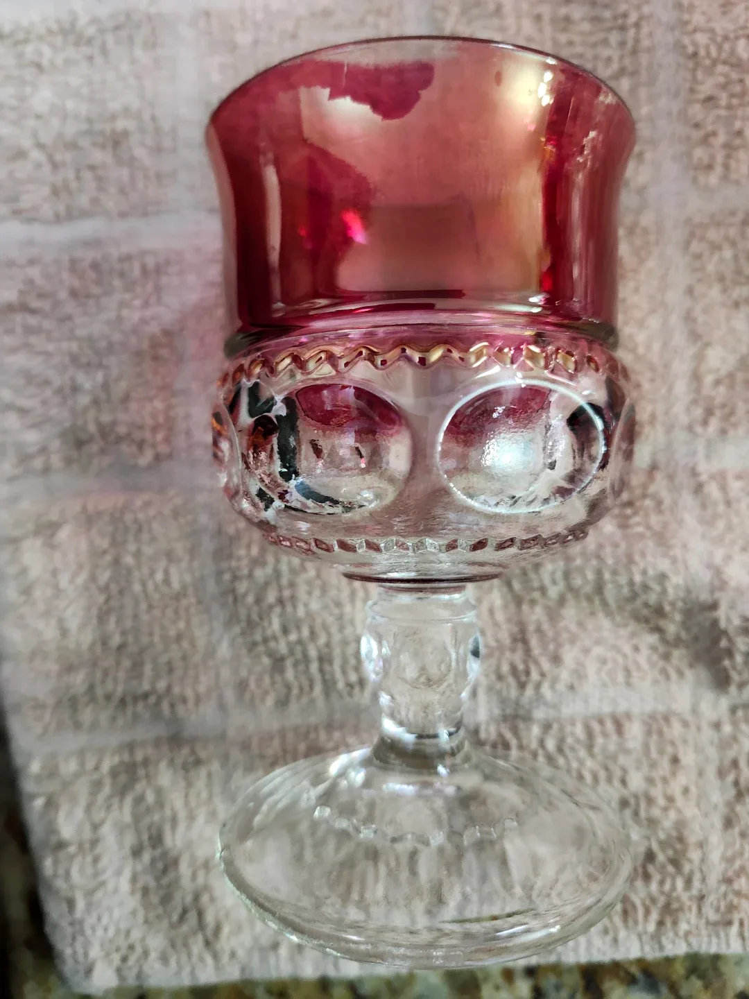 Vintage Indiana Glass Whitehall Ruby Flash Goblets