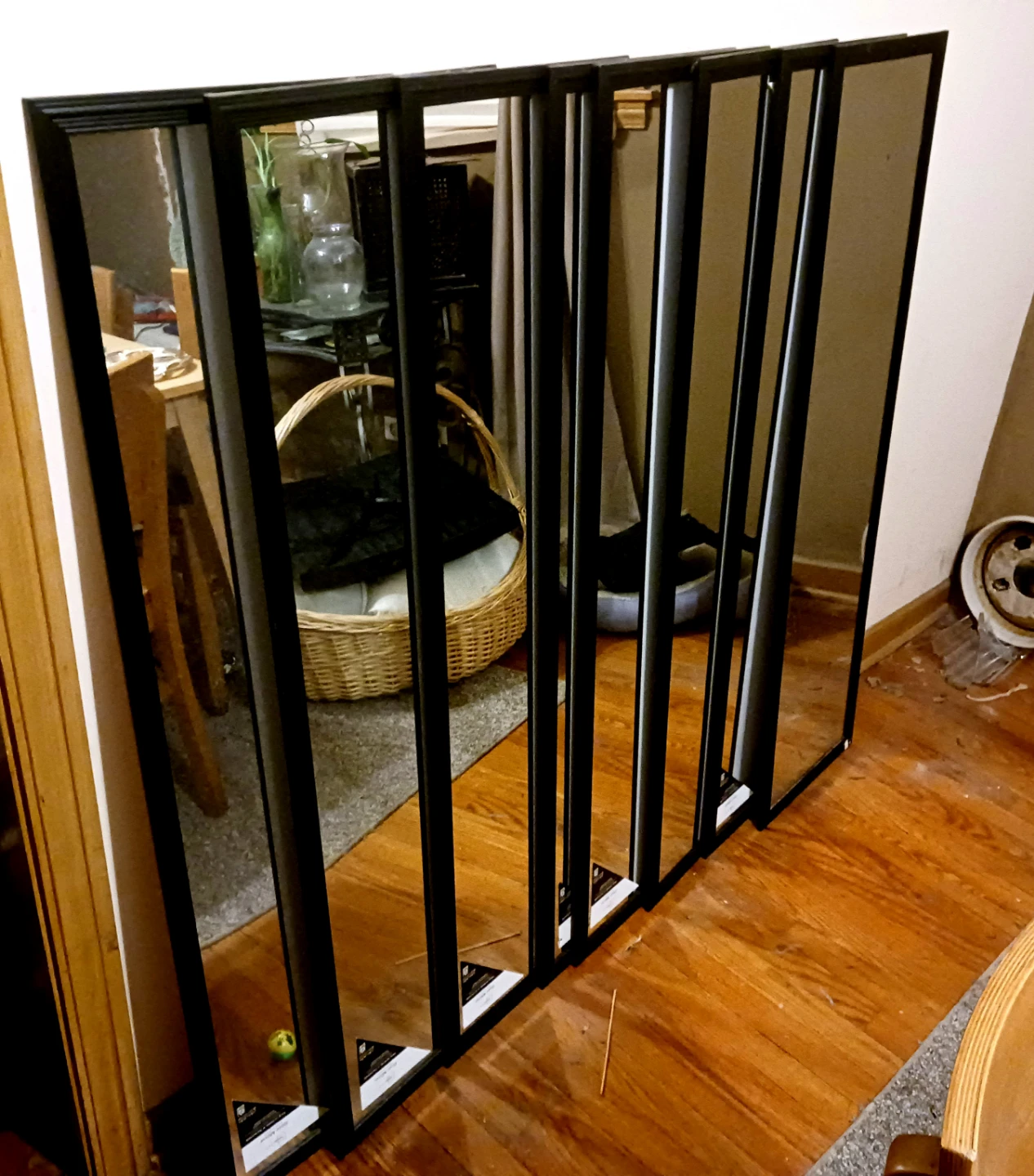 Black Framed Mirrors - Set of 6