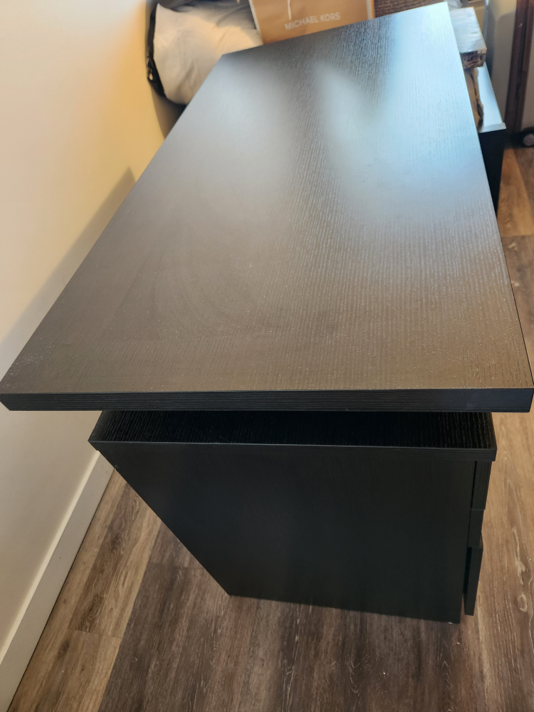 Dark Brown Desk with Drawers - photo 4