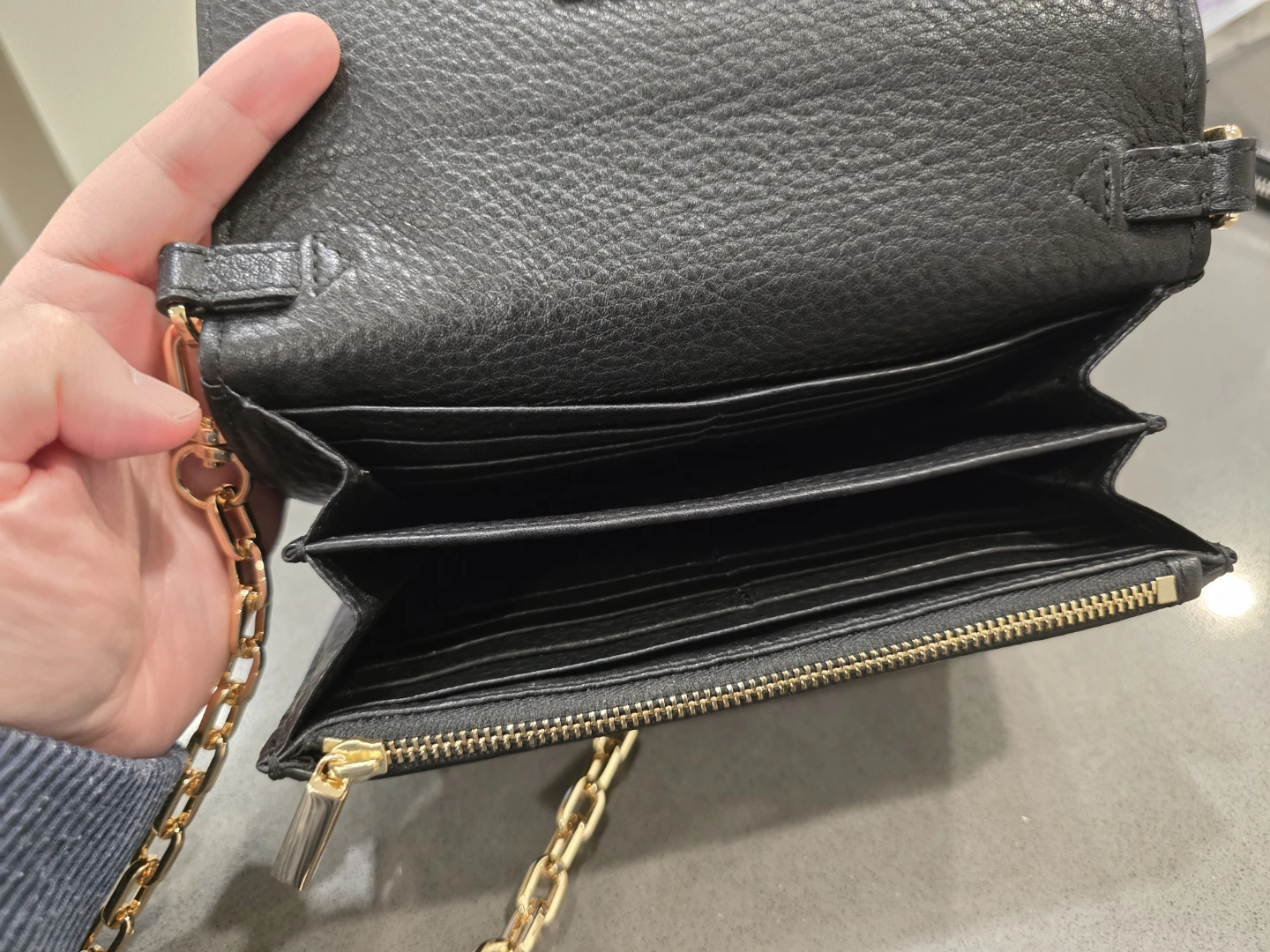Tory Burch Black Pebbled Leather Crossbody Wallet Bag - photo 3
