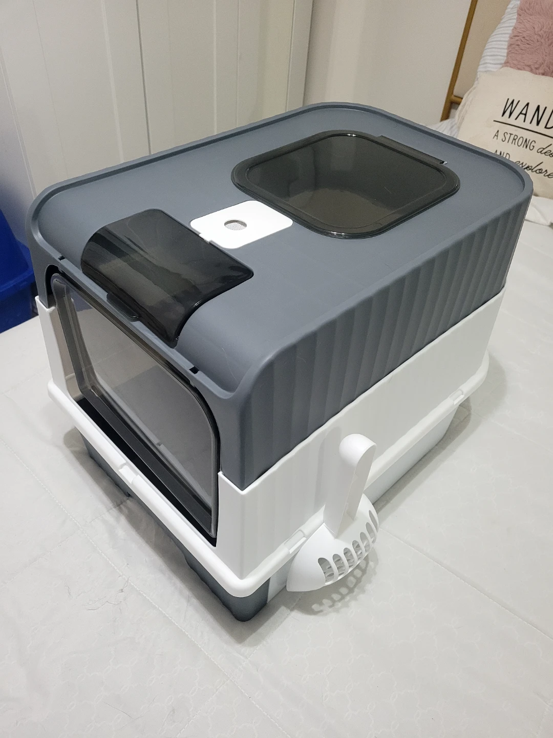 Grey Cat Litter Box