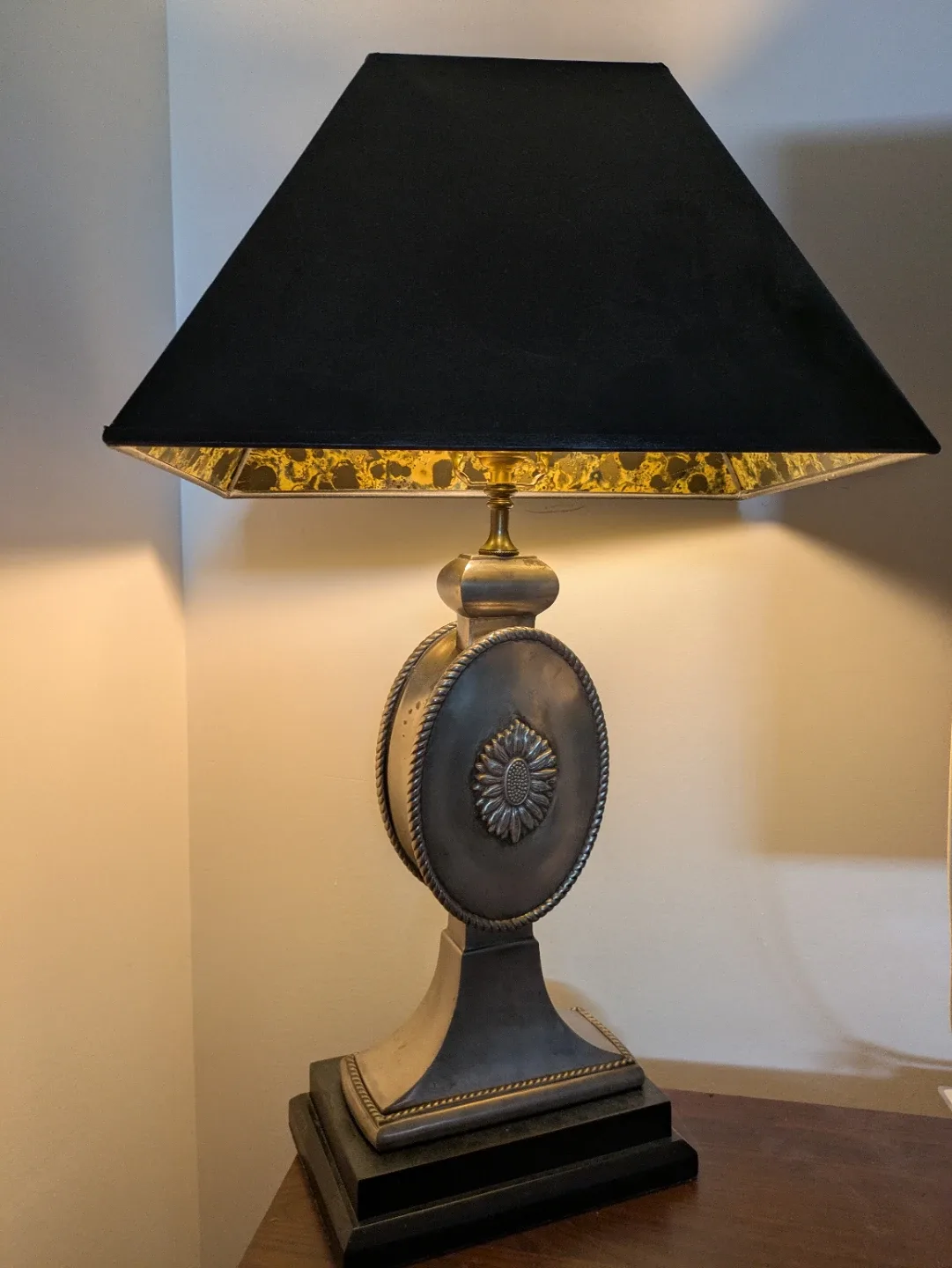 Table Lamp with Black Shade