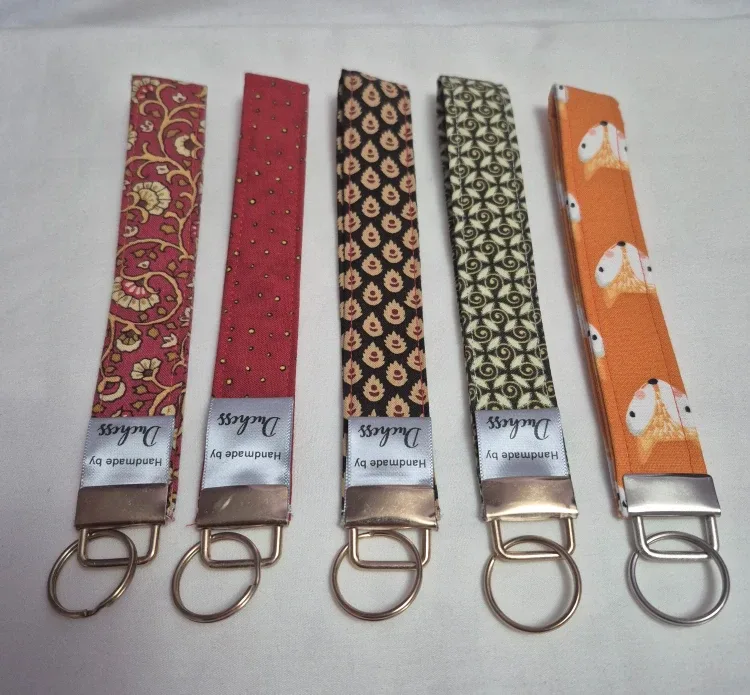 Handmade  Fabric Keychain Wristlet, $5 ea or 2 for $8