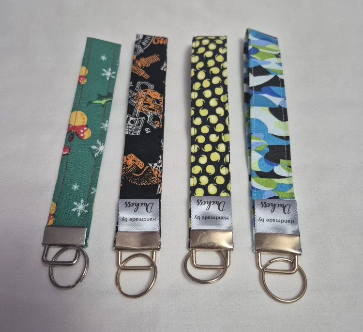 Handmade  Fabric Keychain Wristlet, $5 ea or 2 for $8 - photo 3