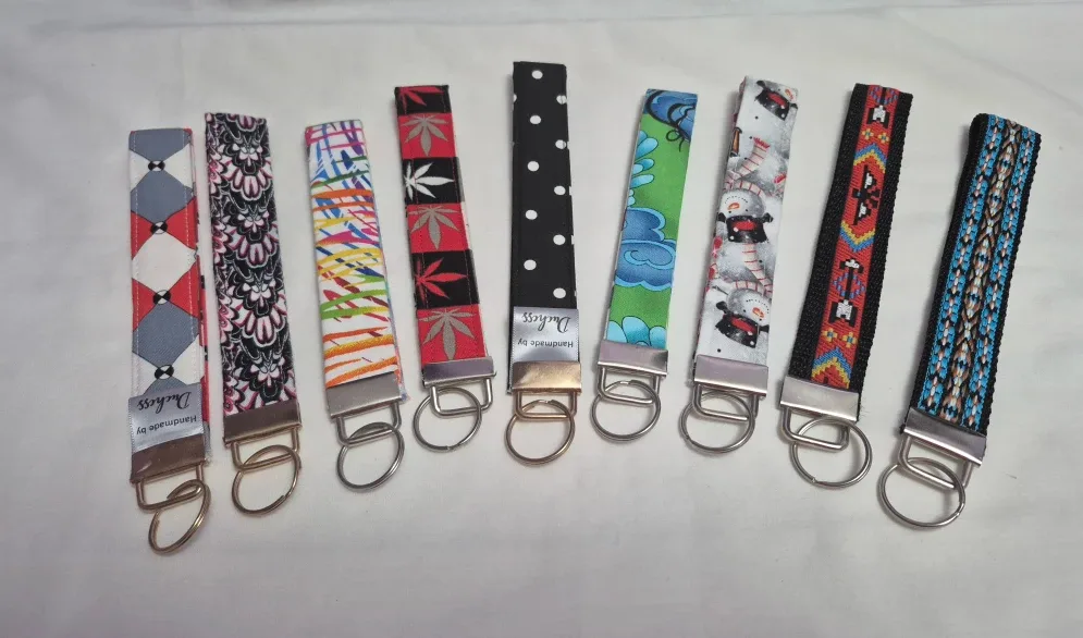 Handmade  Fabric Keychain Wristlet, $5 ea or 2 for $8 image indicator(8)