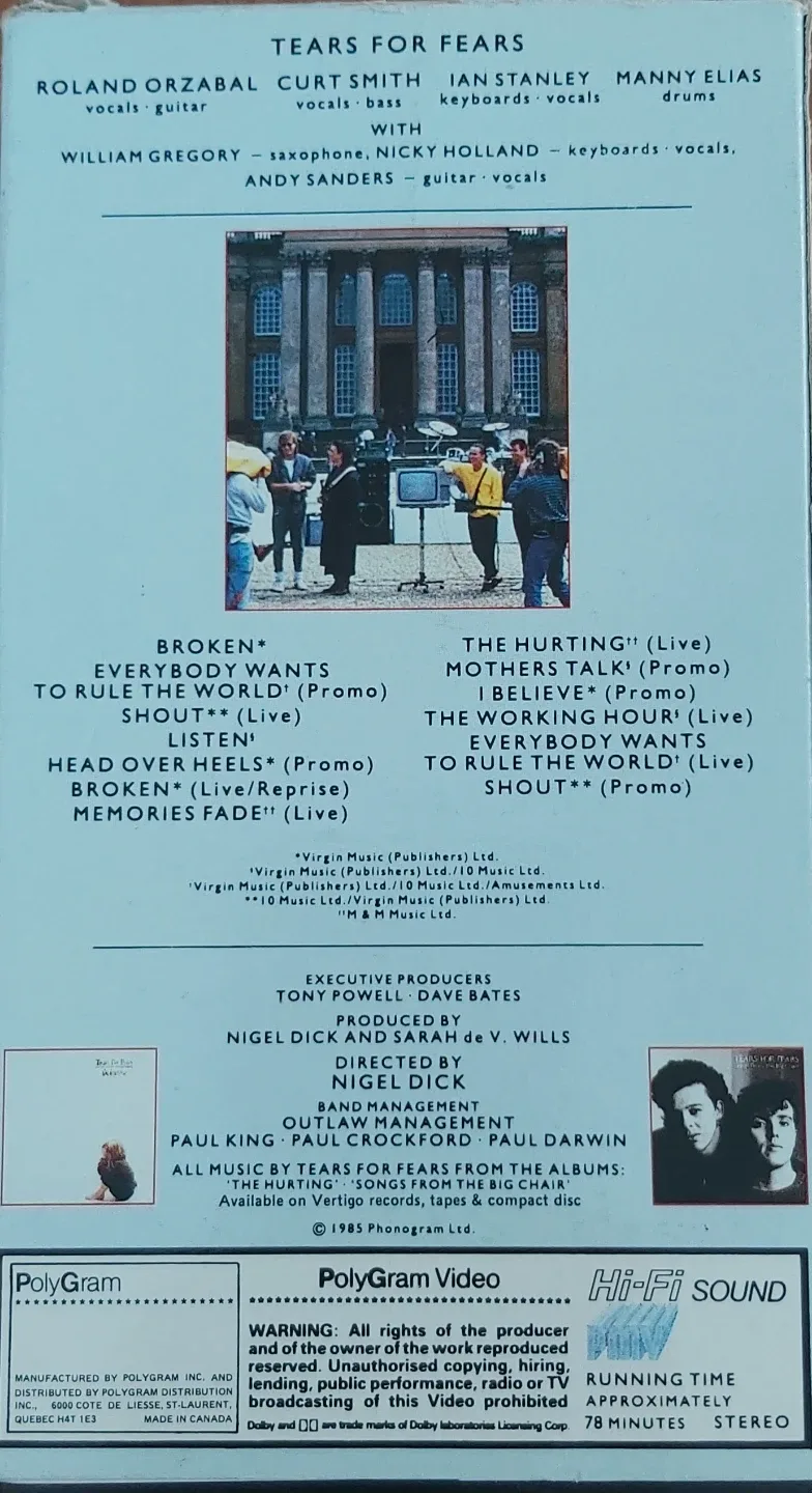 Tears for Fears - Scenes From the Big Chair VHS image indicator(2)