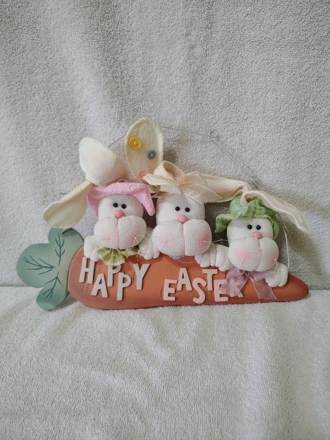 Happy Easter Bunny Carrot Decoration
