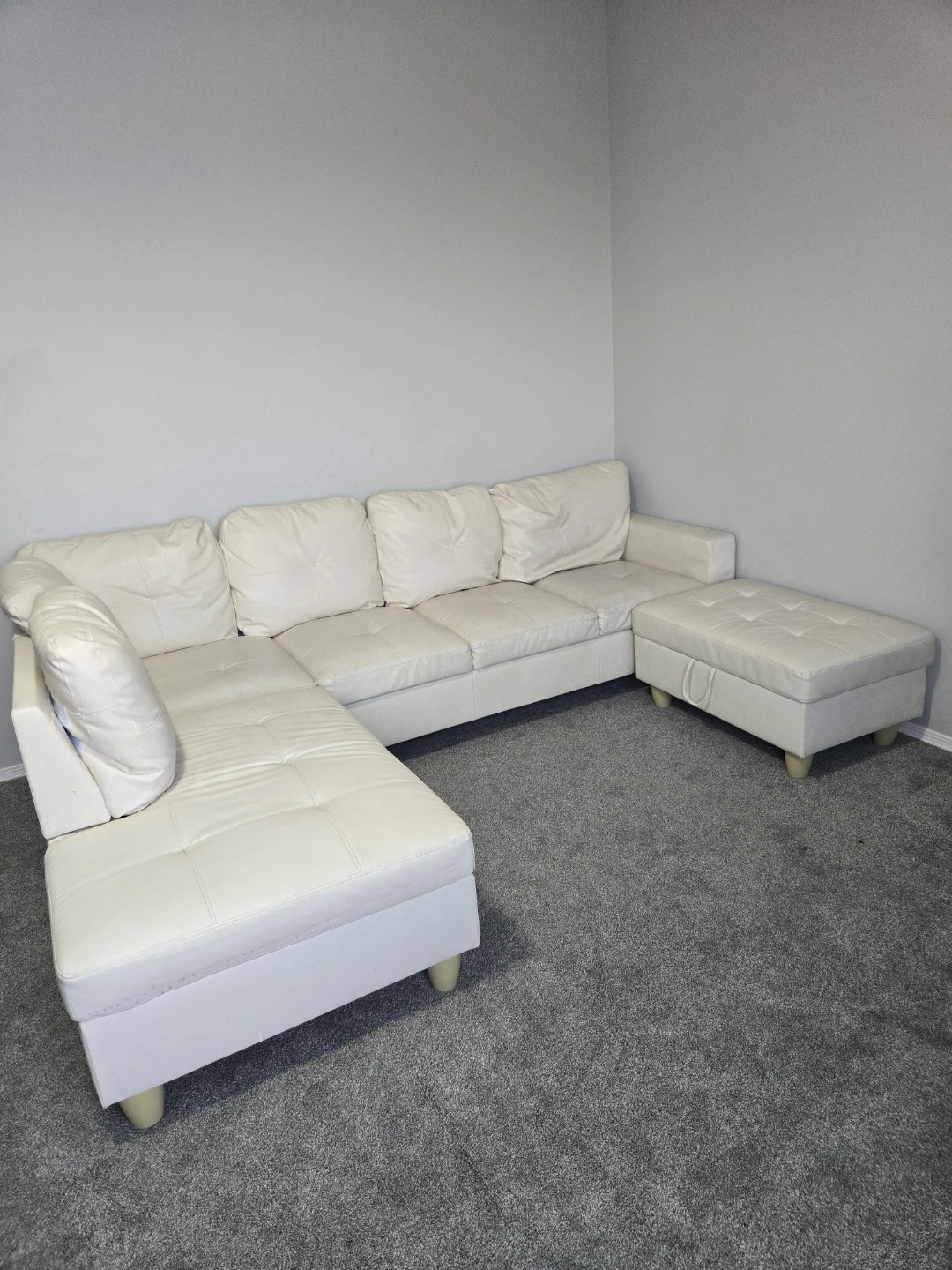 3-Piece Faux Leather Sectional - photo 2