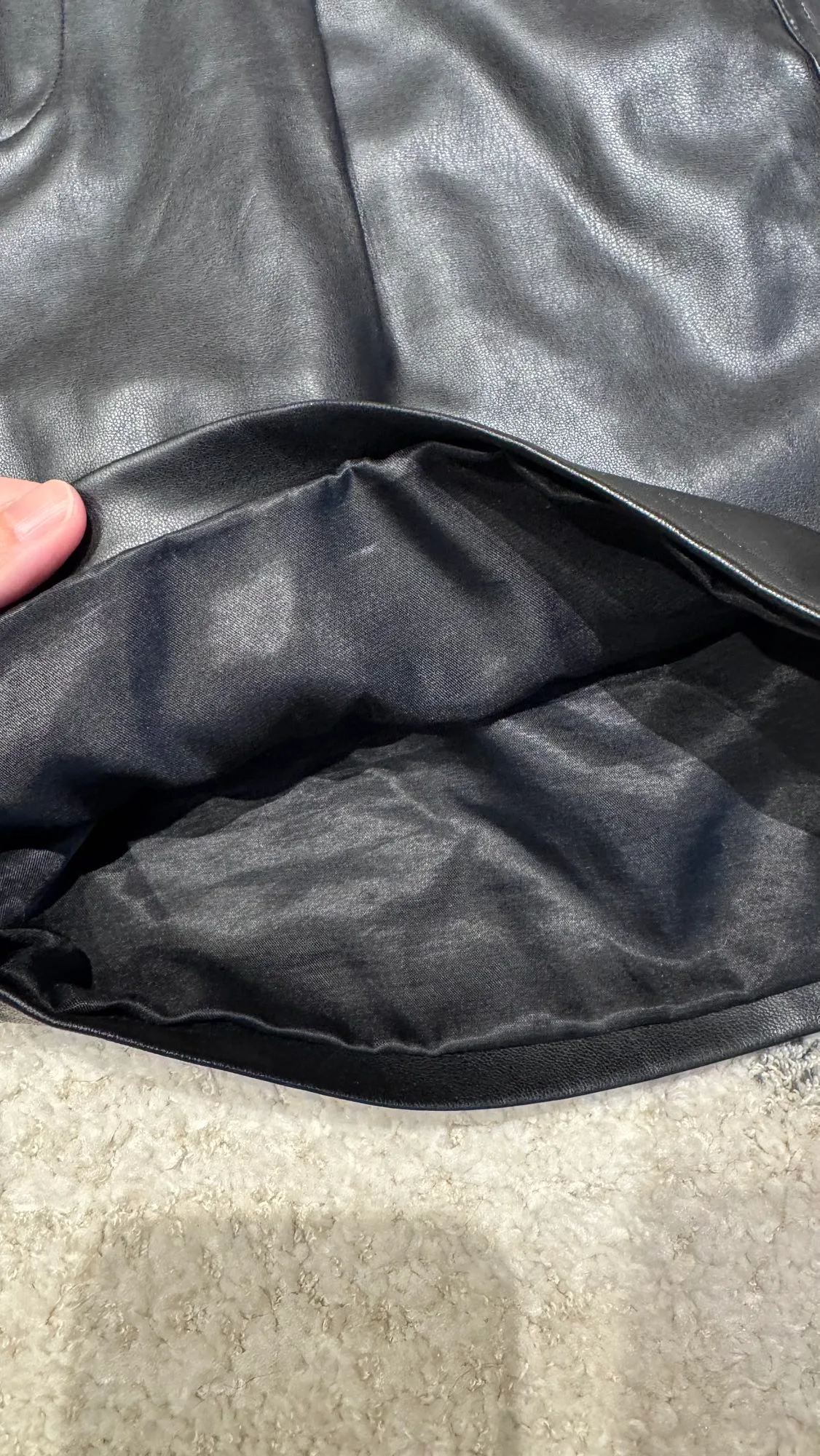 Winter shorts-Women leather black shorts image indicator(5)