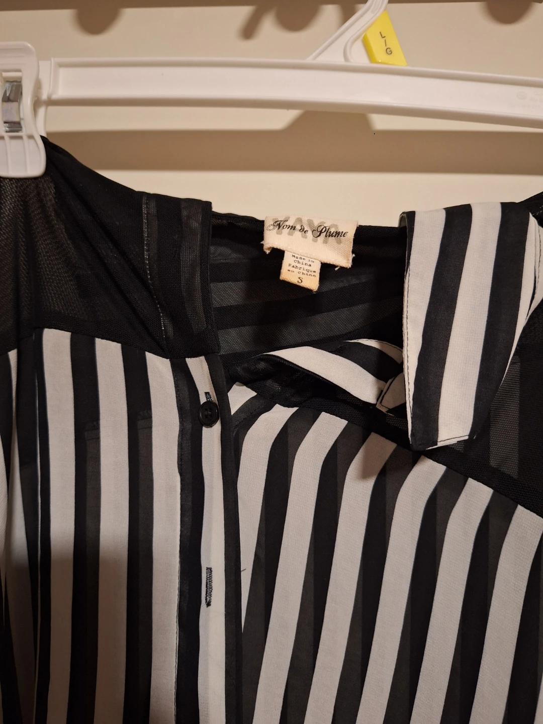 Nvm de Phame Black & White Striped Blouse - Size S - photo 2