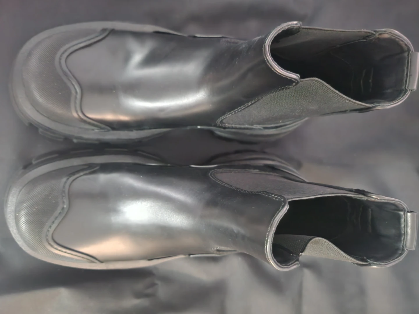 Zara Black Leather Chelsea Boots - Size 39 - photo 5
