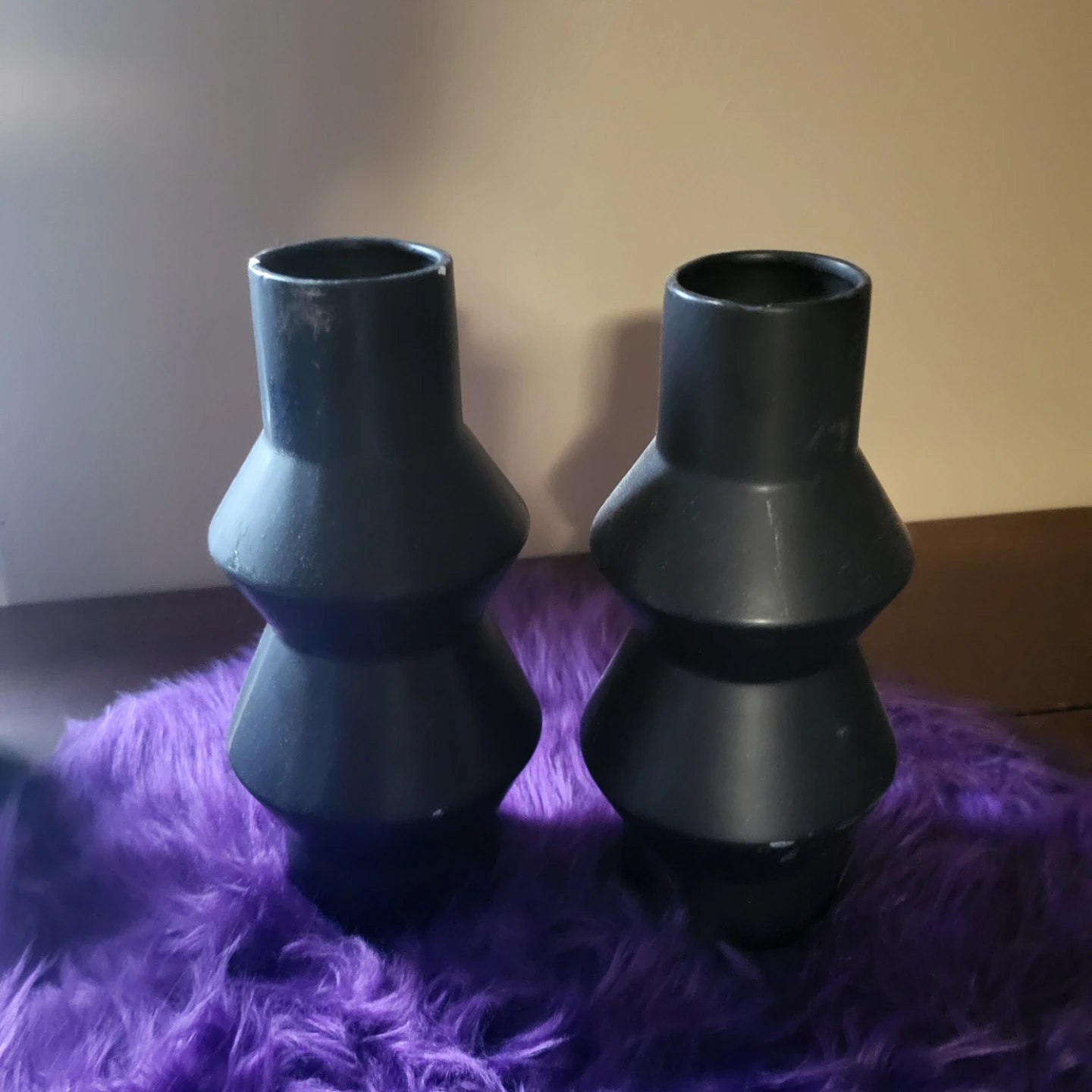 Set of 2 Black Vases
