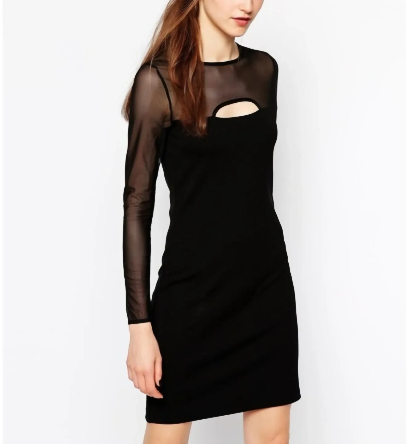 French Connection Mesh Long Sleeve Dress - Size 4 - #cleanout image indicator(4)