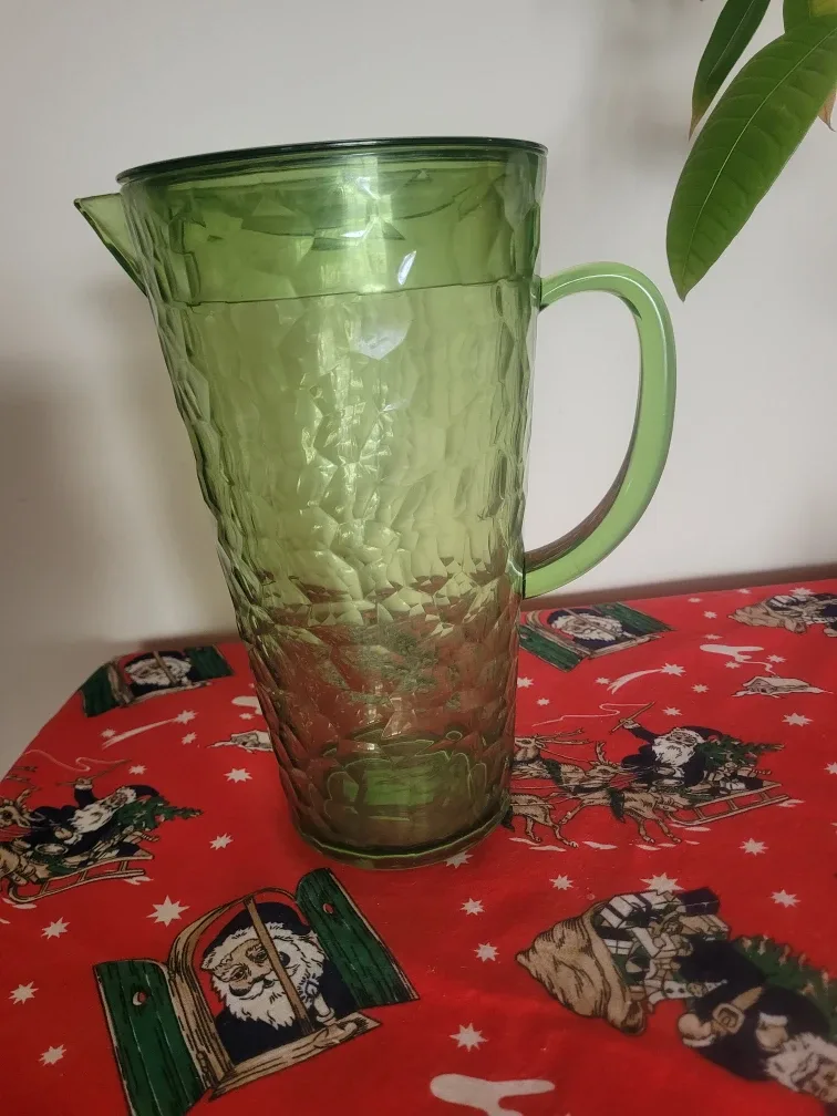 Green Textured Plastic Pitcher #clearout