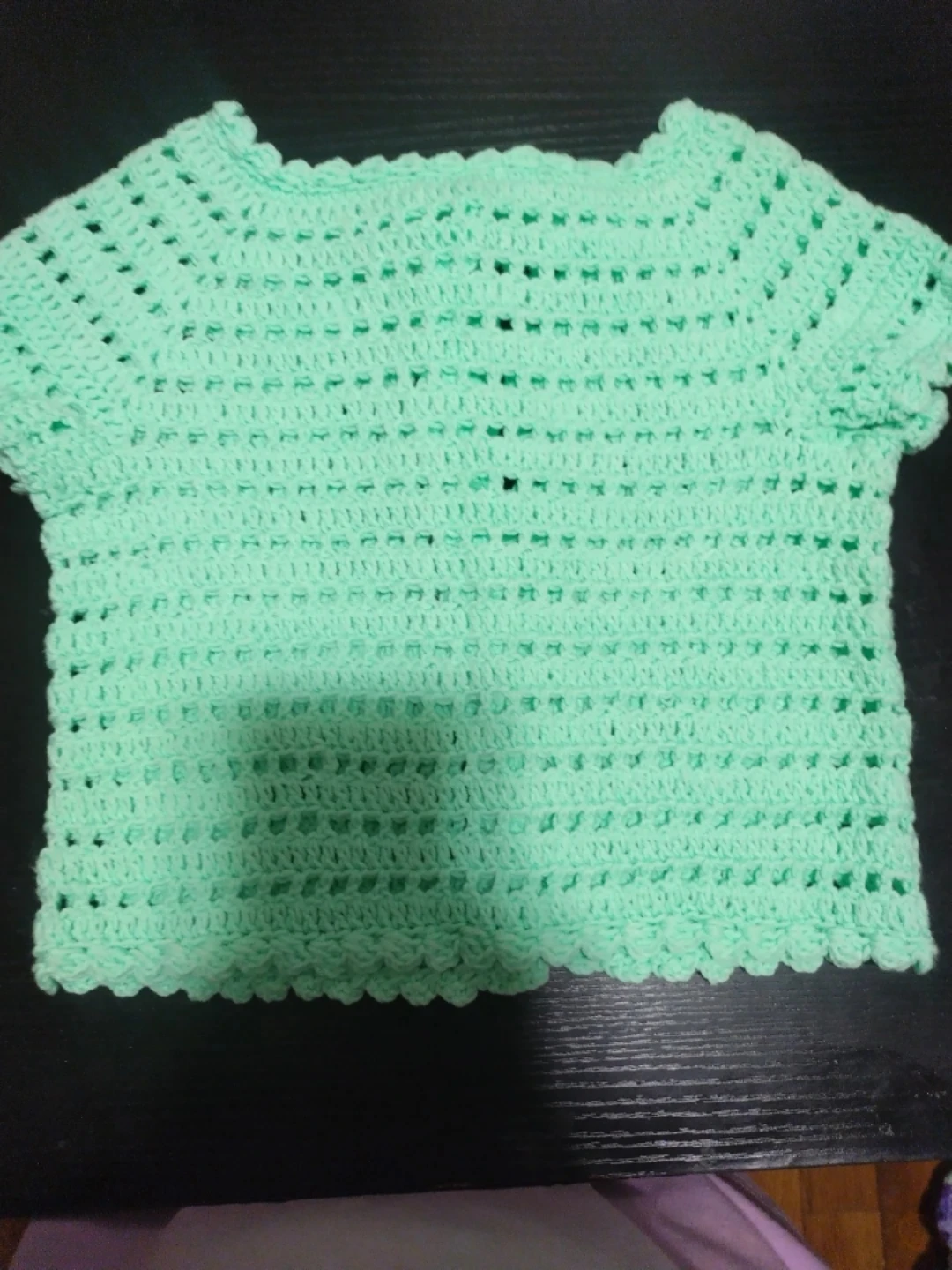 Handmade Crochet Baby Cardigan - Mint Green - photo 2