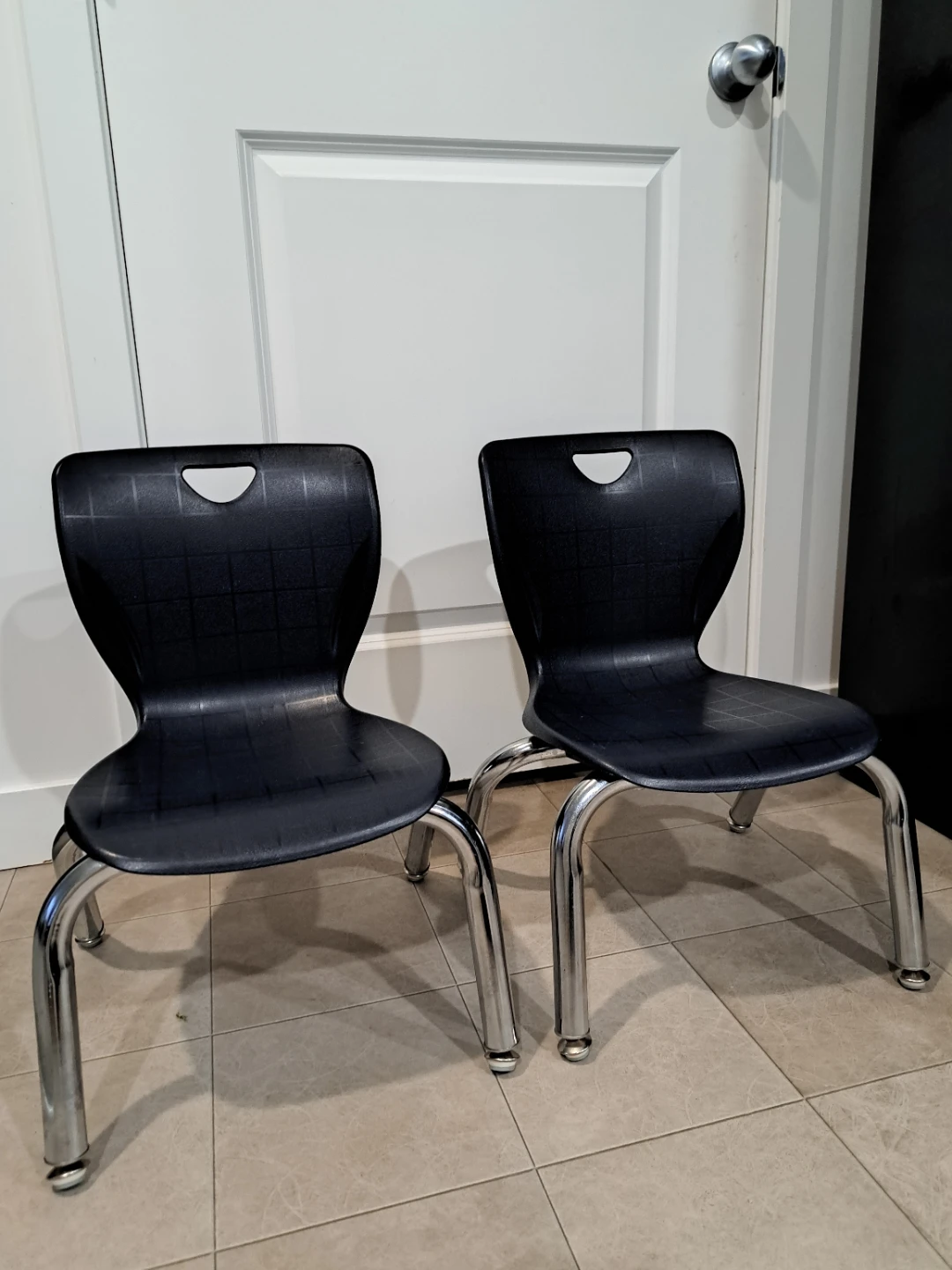 Pair of Black School Chairs - photo 2