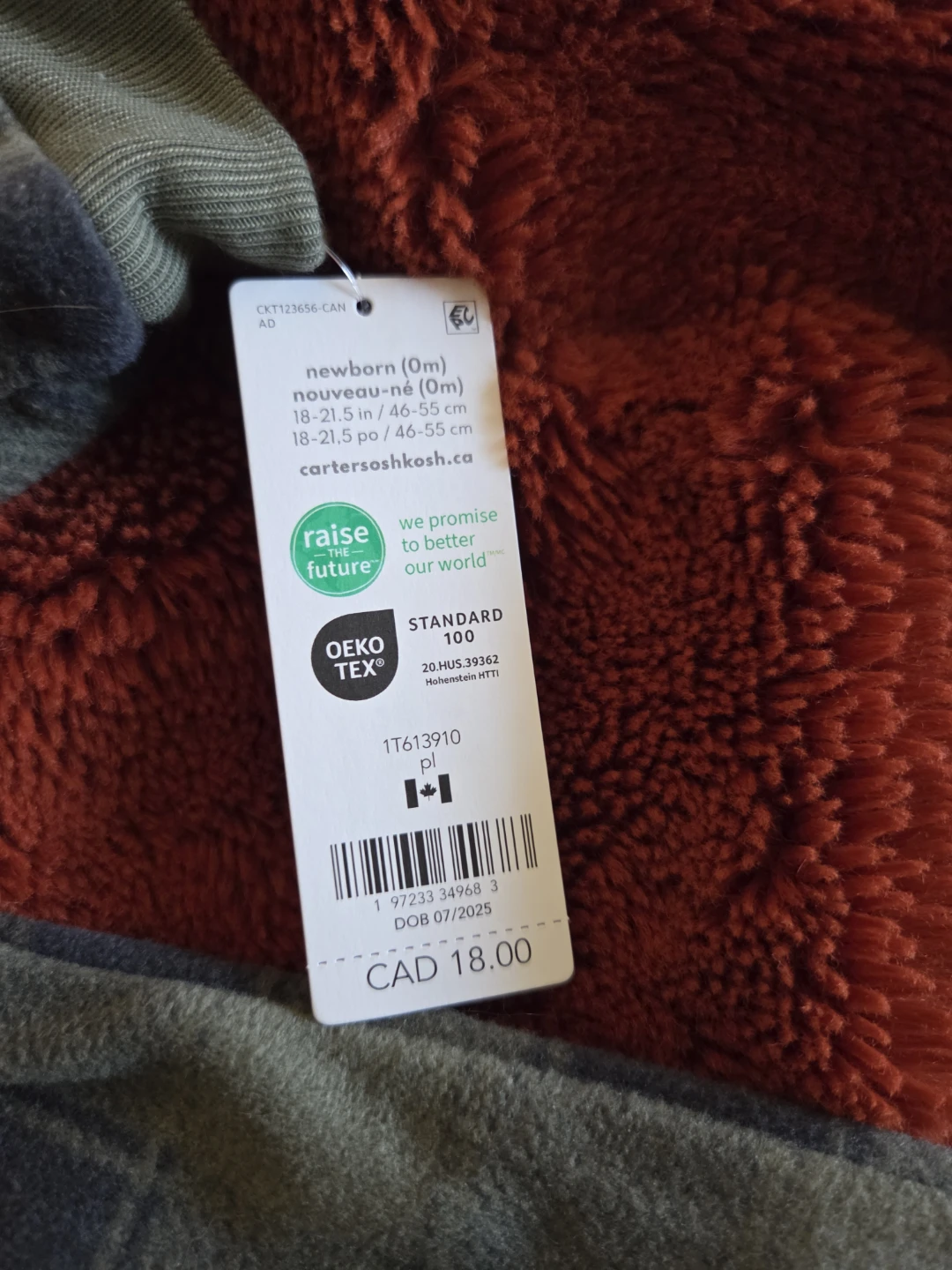 Carter's Newborn Plaid Fleece Footed Pajamas - New - photo 3