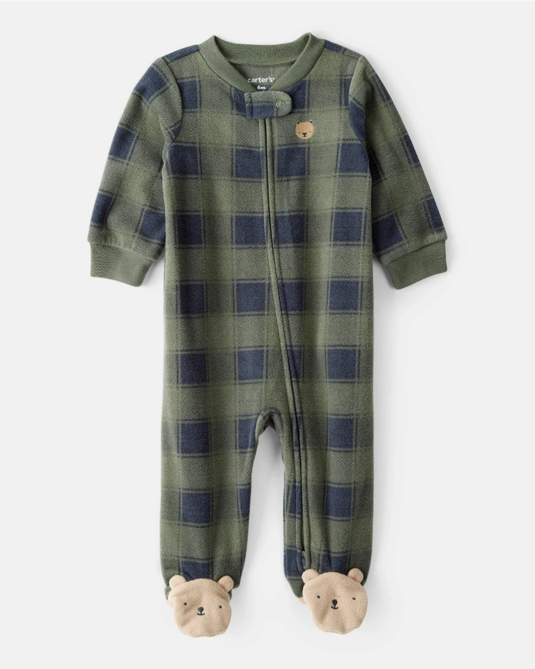 Carter's Newborn Plaid Fleece Footed Pajamas - New - photo 4
