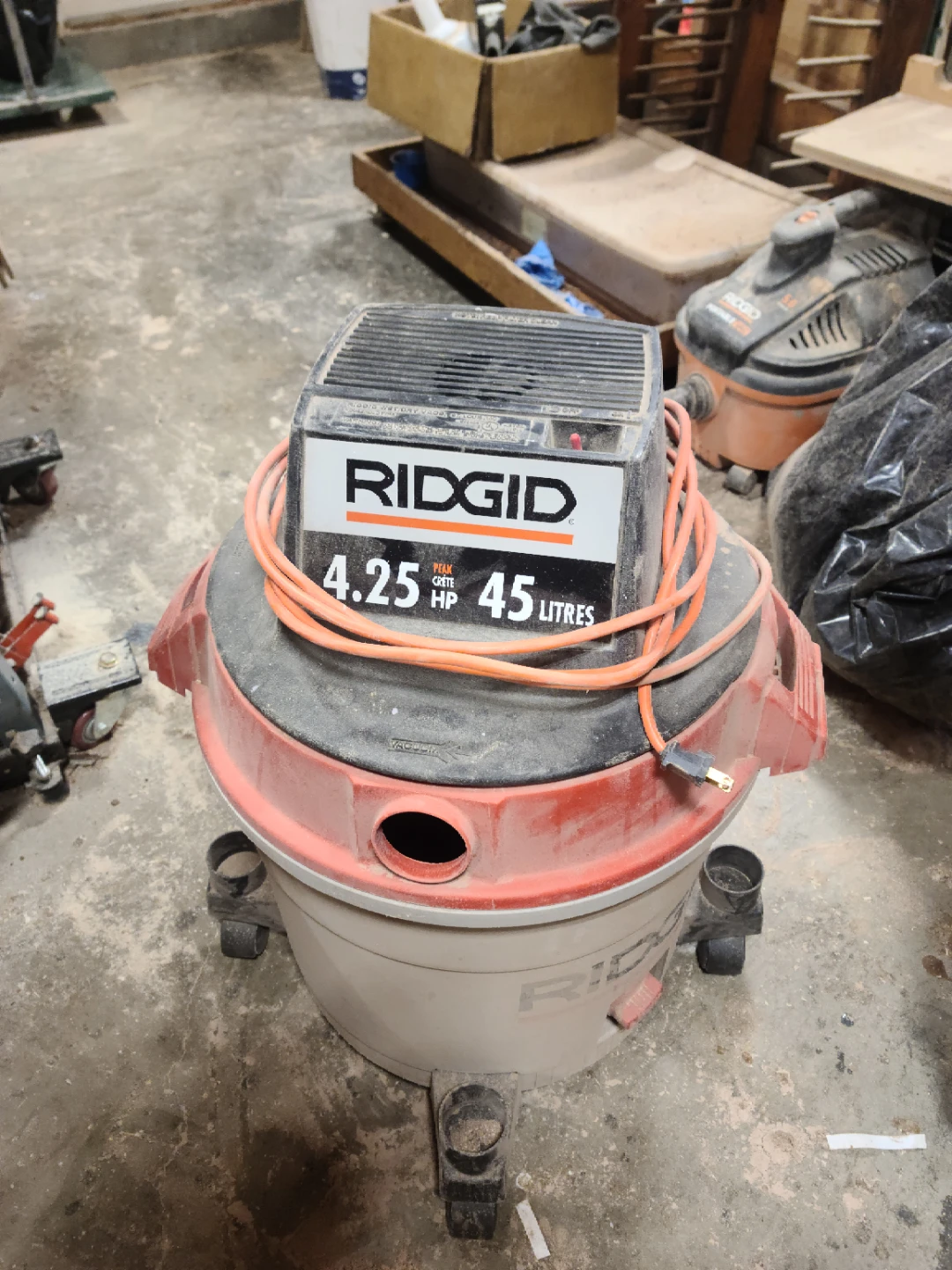 Ridgid 4.25 Peak HP Wet/Dry Vac - 45 Litres