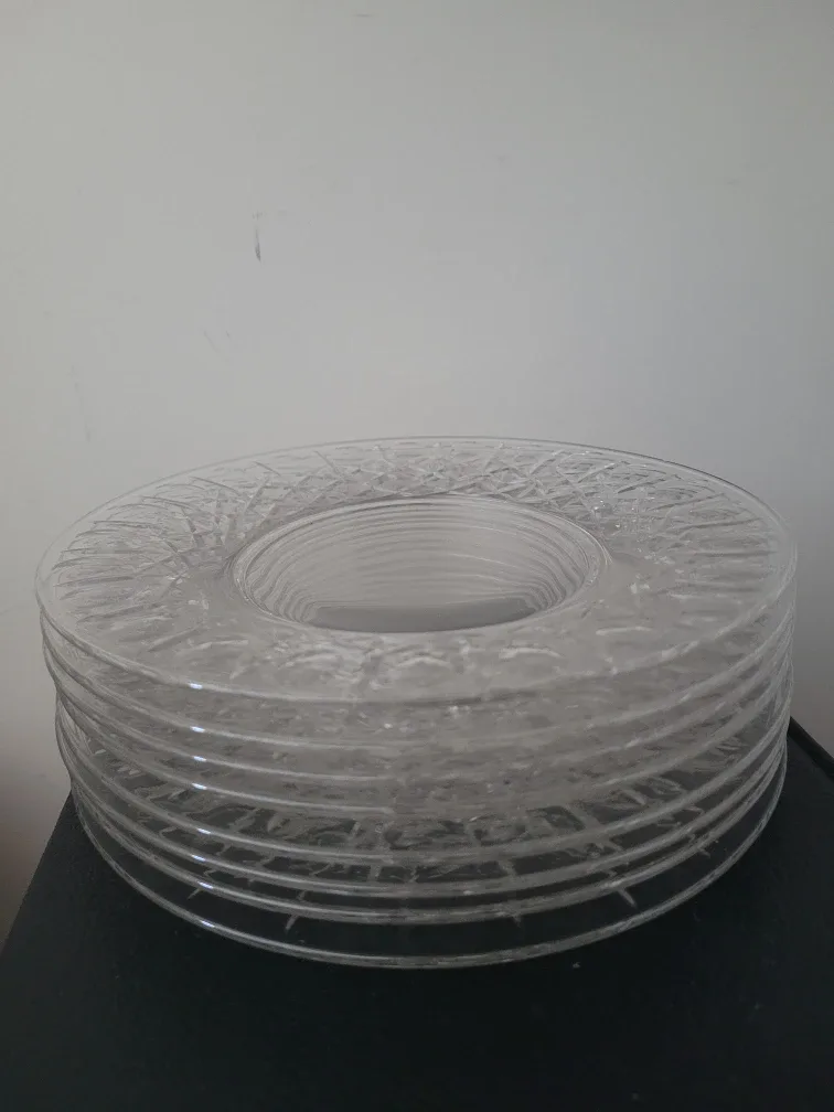 Set of Clear Glass Lunch 8" Plates