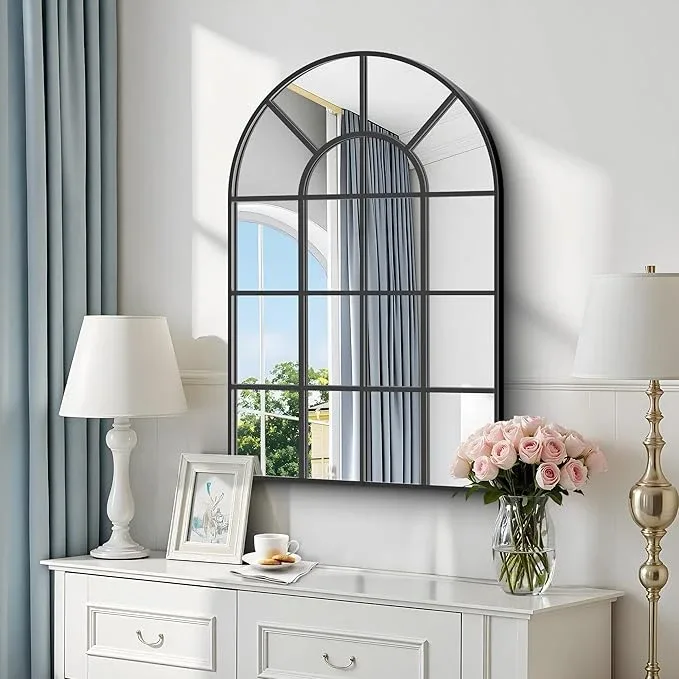 Arched Windowpane Mirror - 24" x 36" image indicator(7)