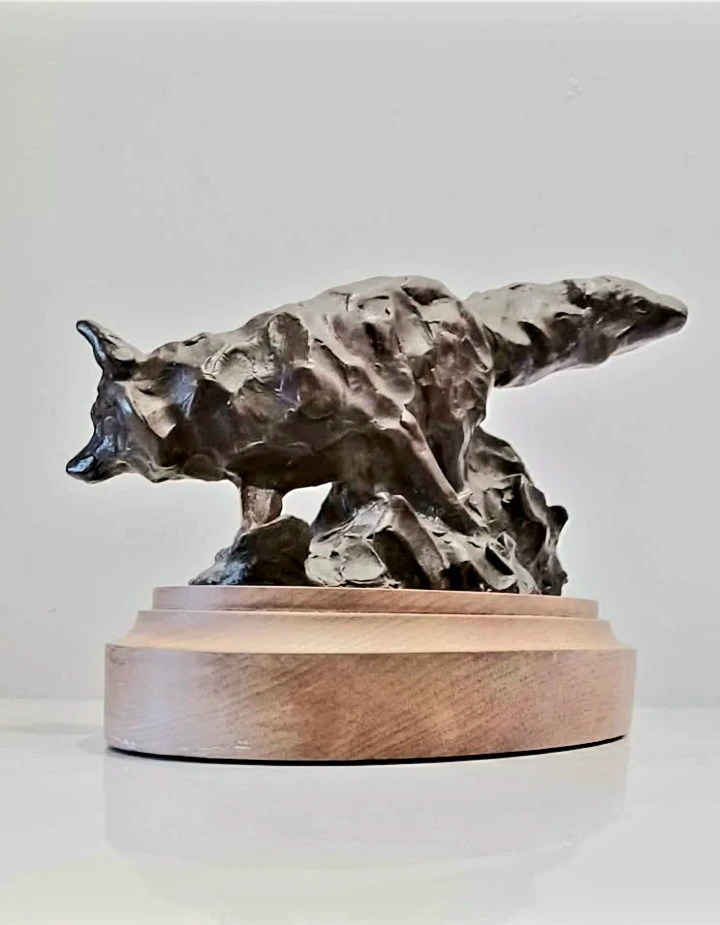Unique Signed Bunn Bronze Coyote Statue