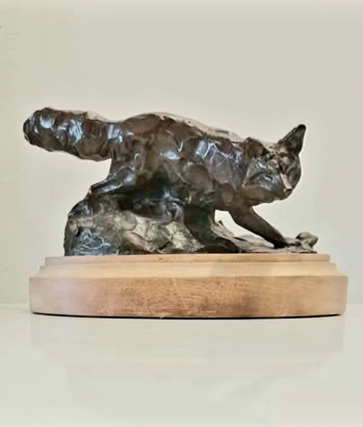 Unique Signed Bunn Bronze Coyote Statue - photo 2