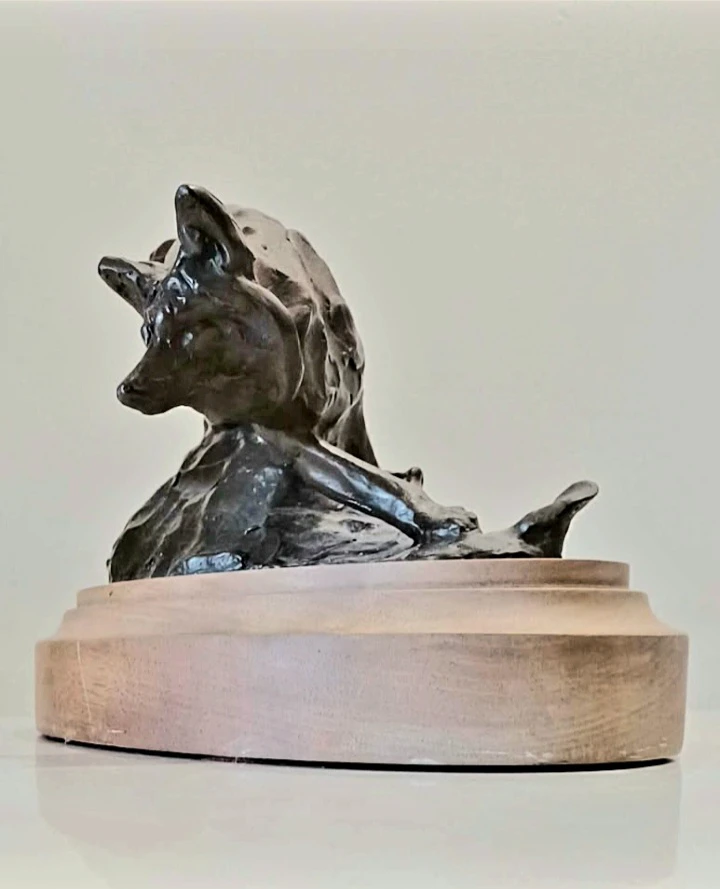 Unique Signed Bunn Bronze Coyote Statue - photo 3