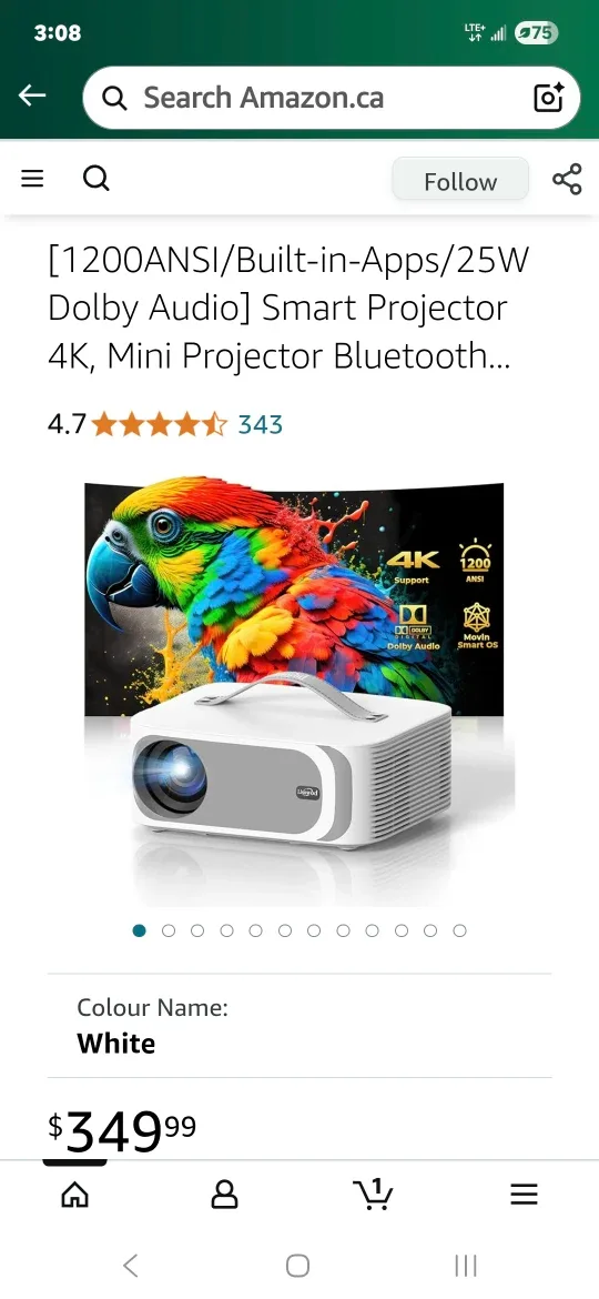 L61pro Smart Projector wifi 6,BT - with Apps,New! image indicator(2)
