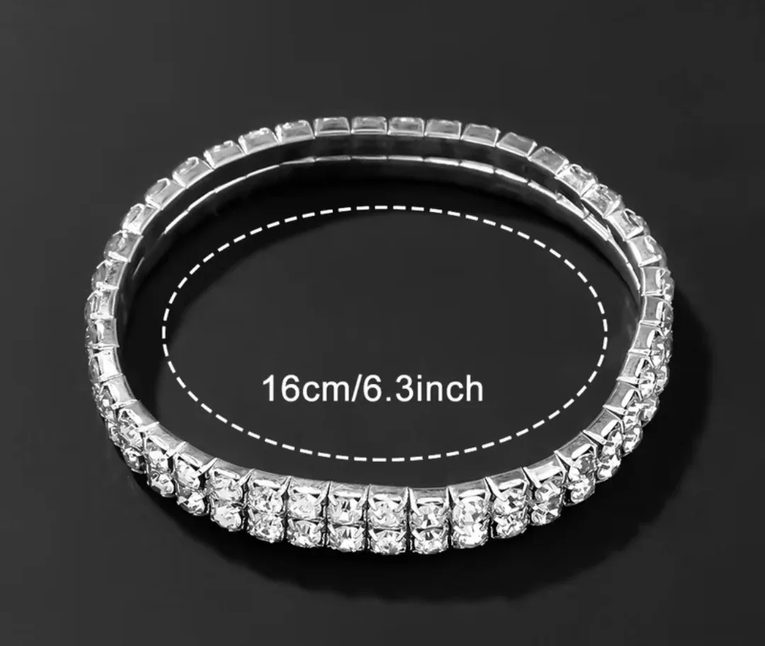 Silver Rhinestone Watch & Bracelet Set image indicator(3)