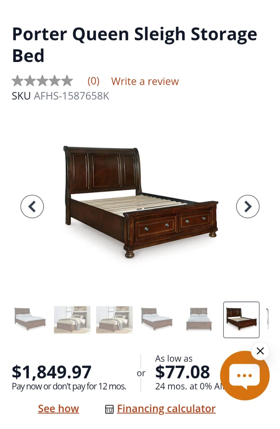 Porter Queen Sleigh Storage Bed - photo 2