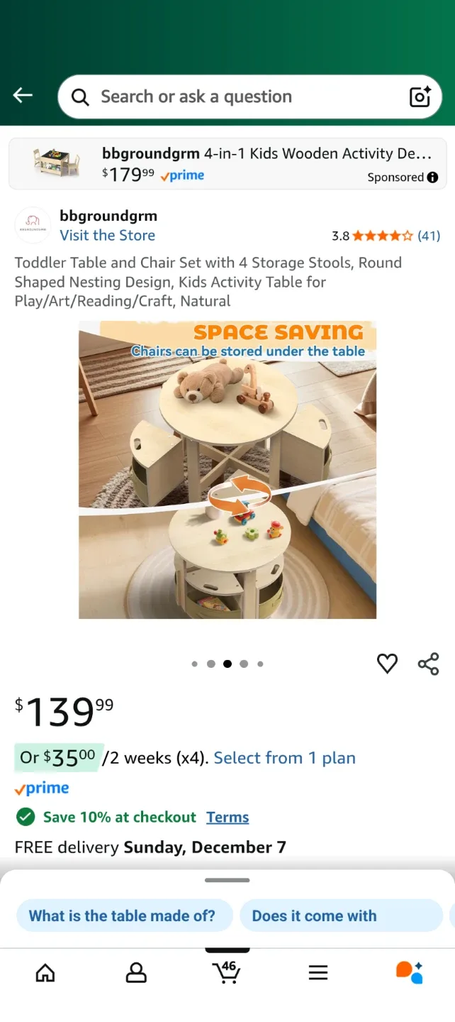 bbgroundgrm 4-in-1 Kids Wooden Activity Table image indicator(5)