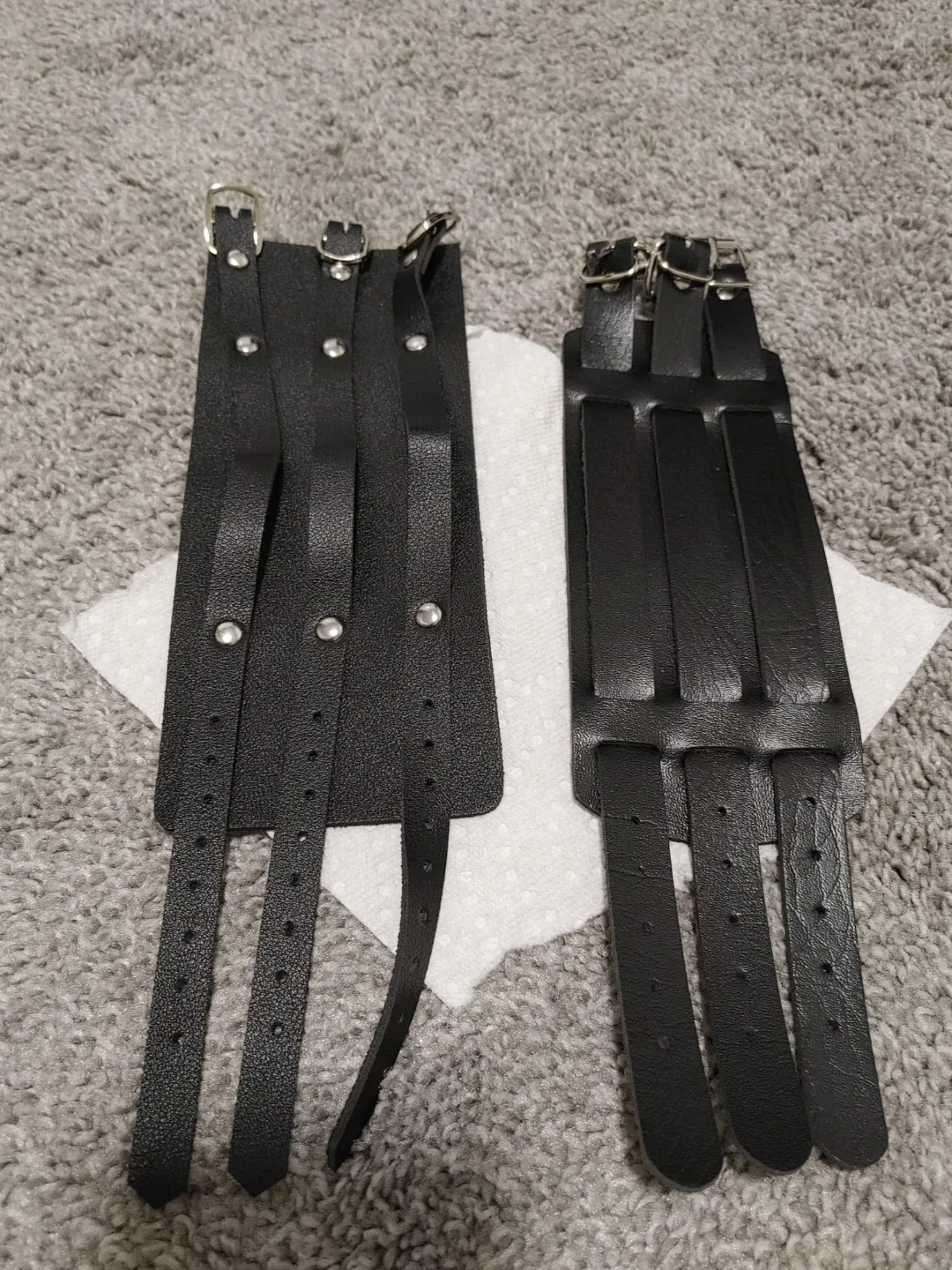 Black Leather Wrist Cuffs