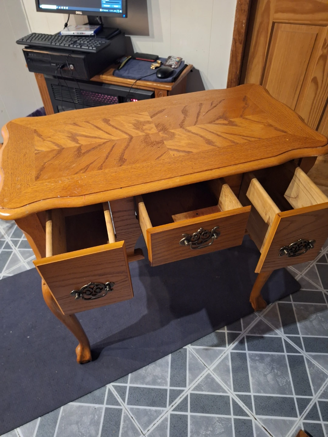 Wooden Desk with Drawers