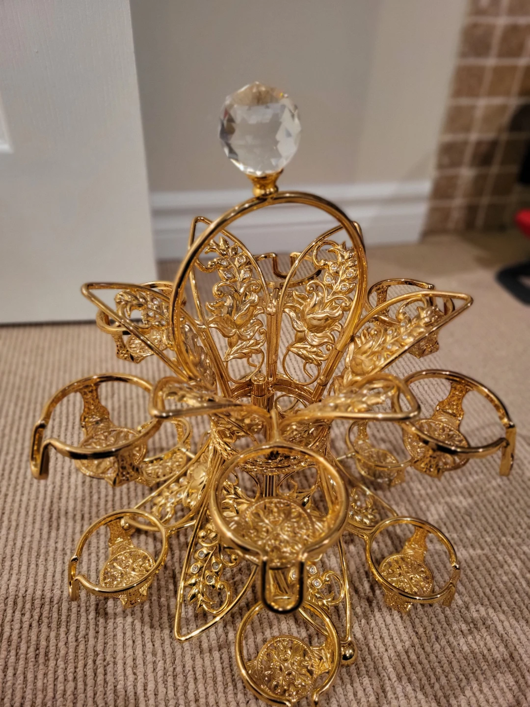 Gold Tone Metal coffee cup Holder - photo 3