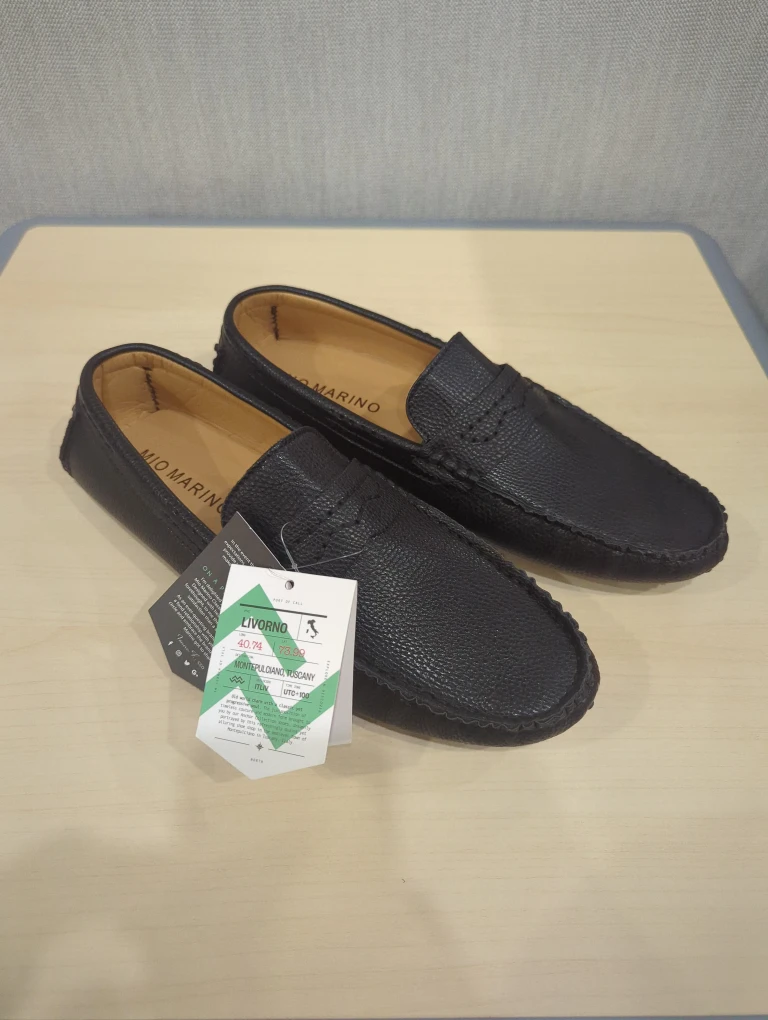 Men's Size 10.5 Mio Marino Livorno Black Loafers - photo 2